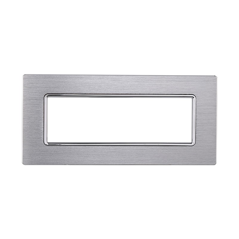 ETTROIT Placca In Alluminio Serie Solar 6P Colore Silver Lucido Compati MT86617