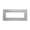ETTROIT Placca In Alluminio Serie Solar 6P Colore Silver Lucido Compati MT86617