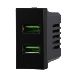 ETTROIT Modulo Presa Caricatore 2 USB 5V 2,1A 2 Porte USB-A Colore Nero BAN2402
